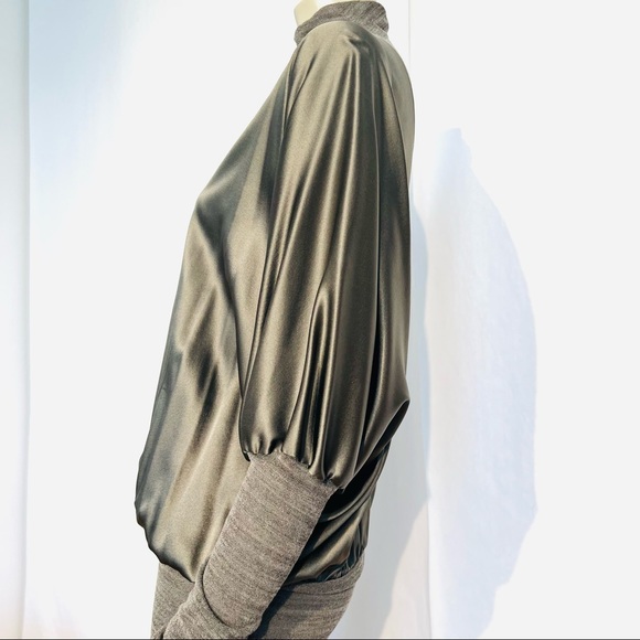 Vintage ROMAN KEFLAY stretch Silk Satin And Wool Mini dress - Picture 5 of 11